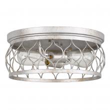 Worldwide Lighting Corp E30038-023 - Devon 2-Light Antique silver Finish Flush Mount 13.38“ X 13.38” X 5.5“