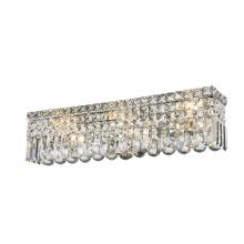 Worldwide Lighting Corp W23531C24 - Cascade 6-Light Chrome Finish Crystal Vanity Light 24 in. Wide ADA