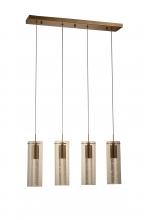 Worldwide Lighting Corp W33806MG28 - Sprite 18-Watt Matte Gold Finish Integrated LEd Crystal and Glass Tube Kitchen Island Linear Pendant