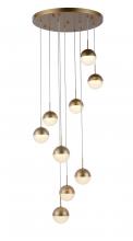 Worldwide Lighting Corp W33815MG18 - Phantasm 22.5-Watt Matte Gold Finish Integrated LEd Iced Opal Acrylic Cascade Pendant Light 3000K 18