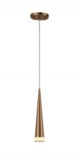 Worldwide Lighting Corp W33856MG4 - Pinnacle 4.5-Watt Matte Gold Finish Integrated LEd Mini Pendant Cone Ceiling Light 3000K 4 in. Dia x