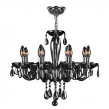 Worldwide Lighting Corp W83129C22-SM - Gatsby Collection 8 Light Chrome Finish and Smoke Blown Glass Chandelier 22" D x 19" H Mediu