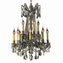 Worldwide Lighting Corp W83309BP24-GT - Windsor 12-Light Antique Bronze Finish and Golden Teak Crystal Chandelier 24 in. Dia x 36 in. H Two 