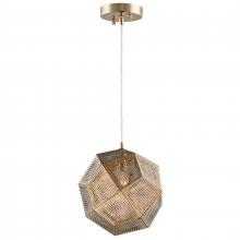 Worldwide Lighting Corp W83427CG10 - Geometrics 1-Light Champagne Gold Finish Finish Stainless Steel Pendant Light 10 in. Dia x 10 in. H