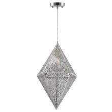 Worldwide Lighting Corp W83431C14 - Geometrics 1-Light Chrome Finish Finish Stainless Steel Pendant Light 14 in. Dia x 22 in. H Small