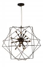 Worldwide Lighting Corp W83472MB33 - Le Cage 24-Light Matte Black Finish Halogen / LEd Sputnik Chandelier 33 in. Dia x 96 in. H Large