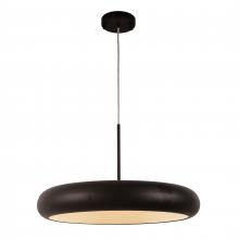 Worldwide Lighting Corp W83553MB24 - Madison 36-Watt Matte Black Finish Integrated LEd disc Pendant Light 3000K 24 in. Dia x 96 in. H Lar