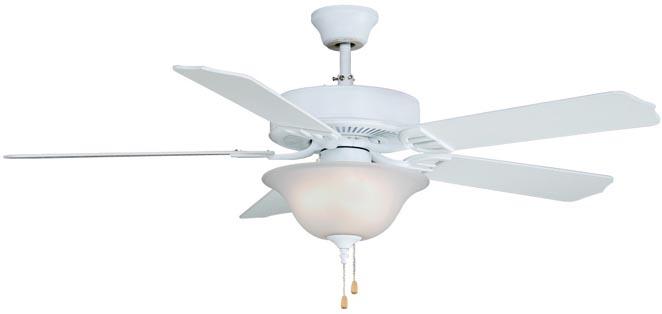 Traditional Three Light Matte White Ceiling Fan