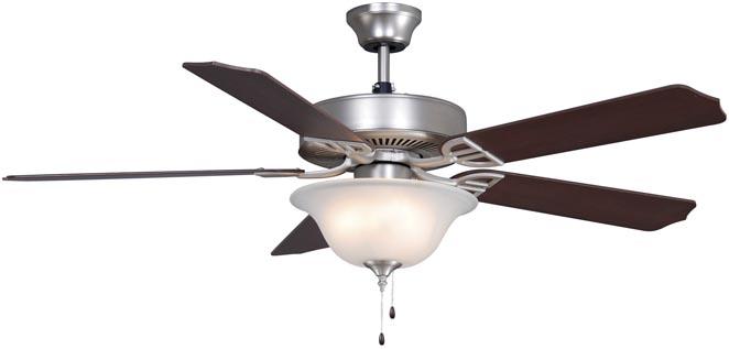 Traditional Three Light Satin Nickel Ceiling Fan