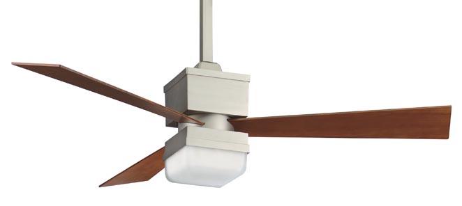 Contemporary Two Light Satin Nickel Ceiling Fan