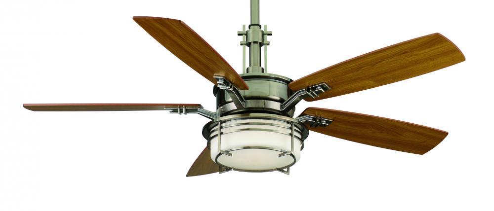 Transitional Three Light Pewter Ceiling Fan