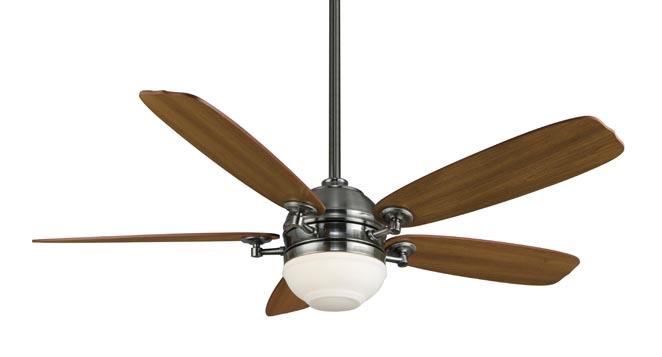 Transitional Two Light Pewter Ceiling Fan