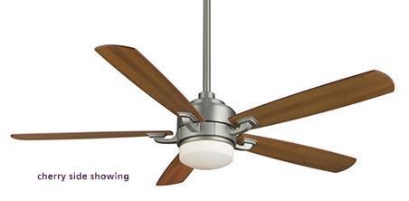 Transitional Two Light Satin Nickel Ceiling Fan