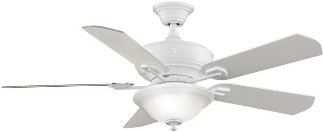 Traditional Two Light White Ceiling Fan