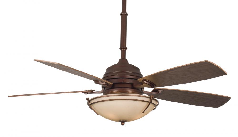 Transitional Three Light Mahogany Ceiling Fan