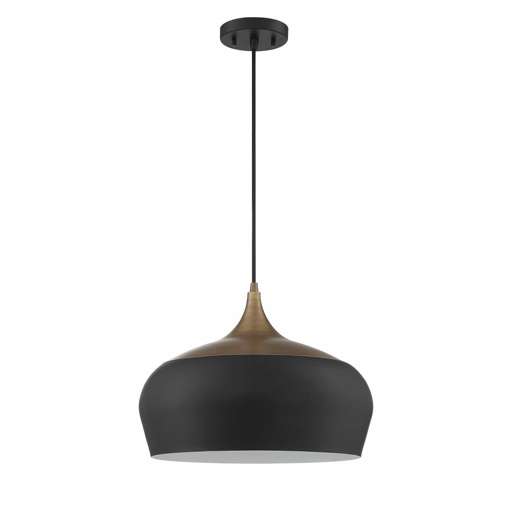 ORIAN GRANDE 1-Light Black & Brass Pendant