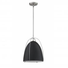 Kendal PF121-BLK/SN - VILIA 1-Light Black & Satin Nickel Pendant