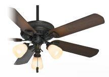 Casablanca AEP 54007 - Three Light Basque Black Glass: Champagne Scavo Ceiling Fan