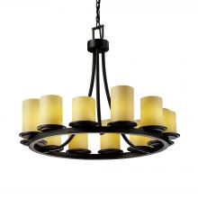 Justice Design Group CNDL-8768-10-AMBR-MBLK-LED12-8400 - Dakota 12-Light Ring LED Chandelier (Short)