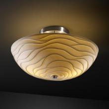 Justice Design Group POR-8819-35-WAVE-MBLK-LED-2000 - 14" Round Bowl Semi-Flush