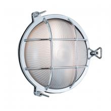 Norwell 1102-CH-FR - Mariner Round Outdoor Wall Light - Chrome With Frosted Glass