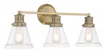 Norwell 2403-AN-CL - Alden Bath Light - Antique Brass, Clear