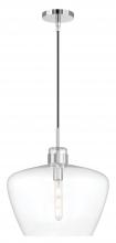 Norwell 3742-CH-CL - Aurora 1-Light Glass Pendant - Chrome