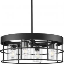 Progress P400311-31M - Burgess Collection Four-Light Matte Black Modern Farmhouse Chandelier