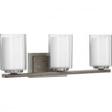 Progress P300217-009 - Mast Collection Three-Light Brushed Nickel Clear Glass Coastal Bath Vanity Light