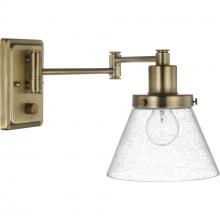 Progress P710084-163 - Hinton Collection Vintage Brass Swing Arm Wall Light