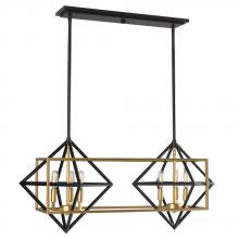 Eglo 204684A - Pryor - Geometric Pendant Antique Gold and Black Finish 6 - 60W T10 bulb