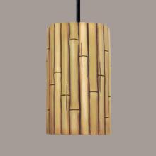 A-19 PN20301-NA-BCC-1LEDE26 - Bamboo Pendant Natural (Black Cord & Canopy)