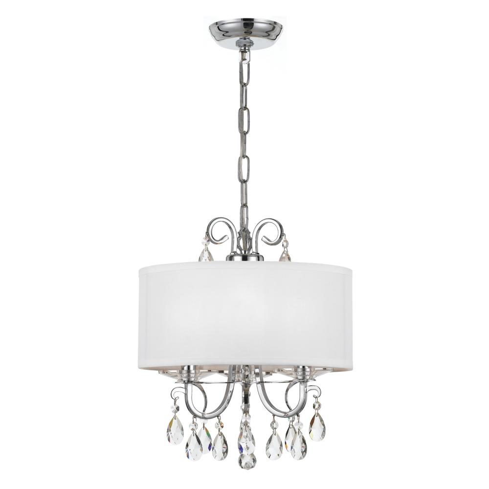 Othello 3 Light Clear Crystal Polished Chrome Mini Chandelier