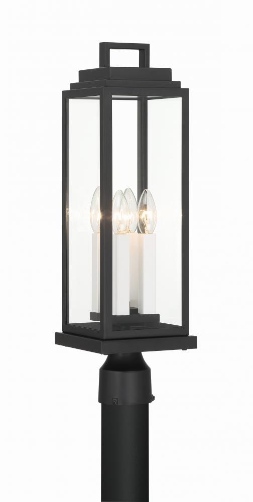 Aspen 4 Light Matte Black Outdoor Post