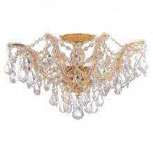 Crystorama 4437-GD-CL-MWP - Maria Theresa 5 Light Hand Cut Crystal Gold Semi Flush Mount