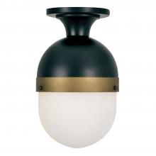 Crystorama CAP-8500-MK-TG - Brian Patrick Flynn Capsule 1 Light Matte Black + Textured Gold Outdoor Semi Flush Mount