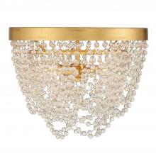 Crystorama FIO-A9103-GA-CL - Fiona 3 Light Antique Gold Flush Mount