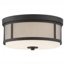 Crystorama TRV-A3802-BF - Trevor 2 Light Black Forged Flush Mount