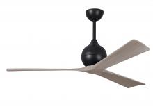 Matthews Fan Company IR3-BK-GA-60 - Irene-3 three-blade paddle fan in Matte Black finish with 60" gray ash tone blades.