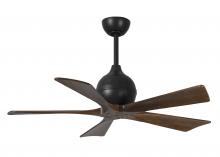 Matthews Fan Company IR5-BK-WA-42 - Irene-5 five-blade paddle fan in Matte Black finish with 42" solid walnut tone blades.