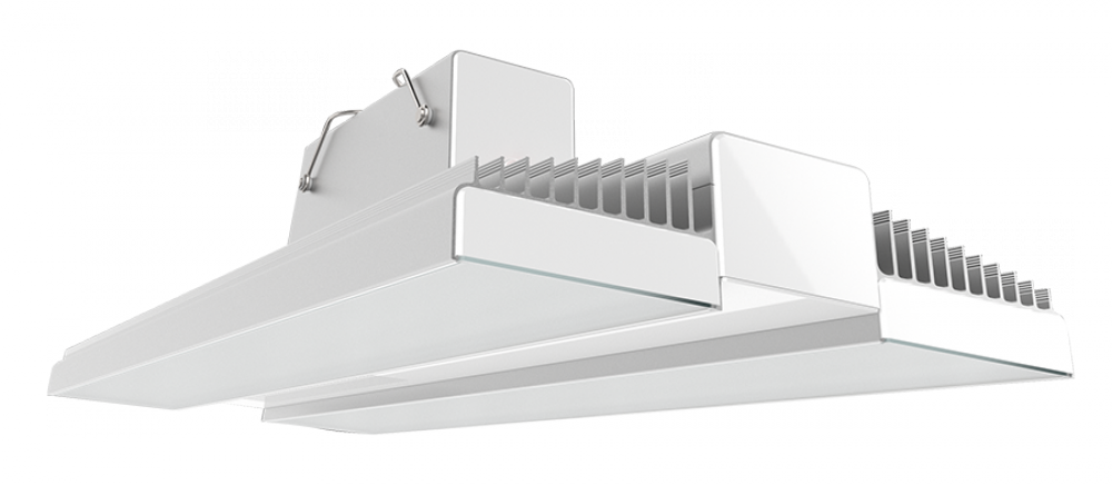 RAIL 225W 4000K LED 120-277V LC CONT BATTERY BACKUP WHITE/ALUMINUM