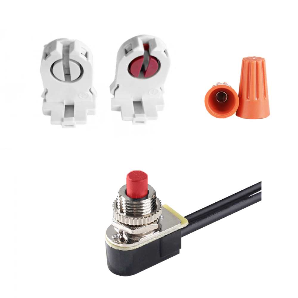 ACC KIT FOR T10EM TUBE (2)NUTS (1)TESTBUTTON (2)LAMPHOLDERS