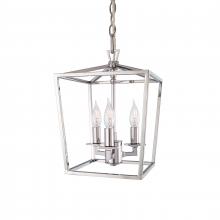 ELK Home Plus 1084-PN-NG - Cage 8.5'' Wide 3-Light Pendant - Polished Nickel