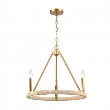 ELK Home Plus 32473/3 - Abaca 20'' Wide 3-Light Chandelier - Brushed Gold