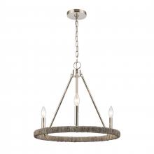 ELK Home Plus 32483/3 - Abaca 20'' Wide 3-Light Chandelier - Polished Nickel