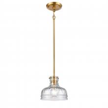 ELK Home Plus 67925/1 - Orinoco 8'' Wide 1-Light Mini Pendant - Satin Brass