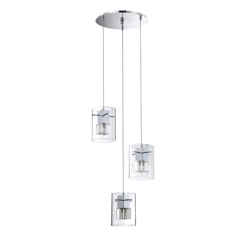 METRO series 3-Light Chrome Pendant Pan