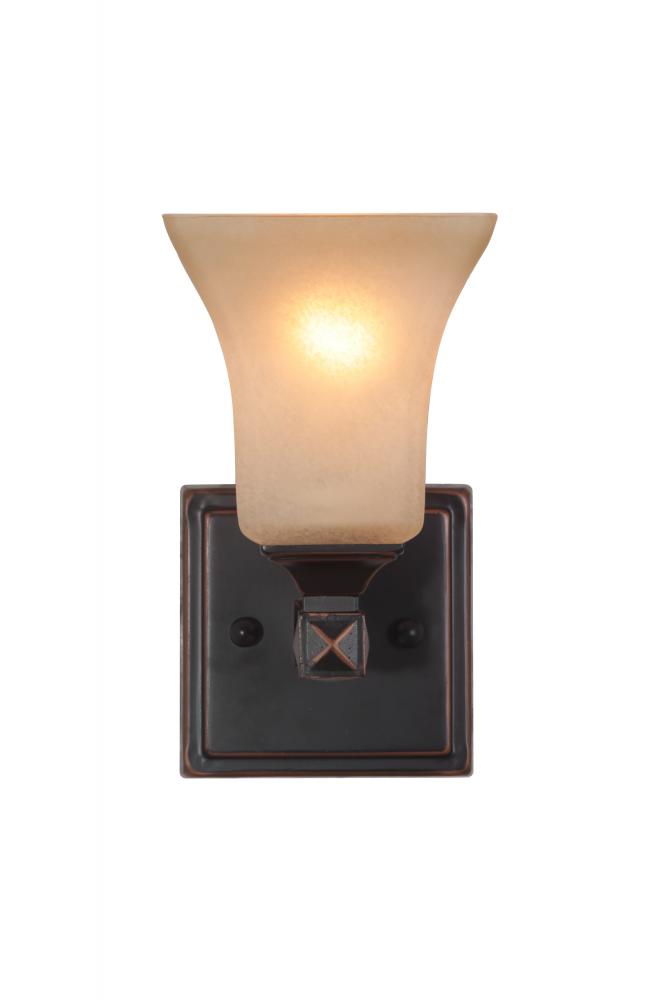 One Light Aged Bronze Bathroom Sconce