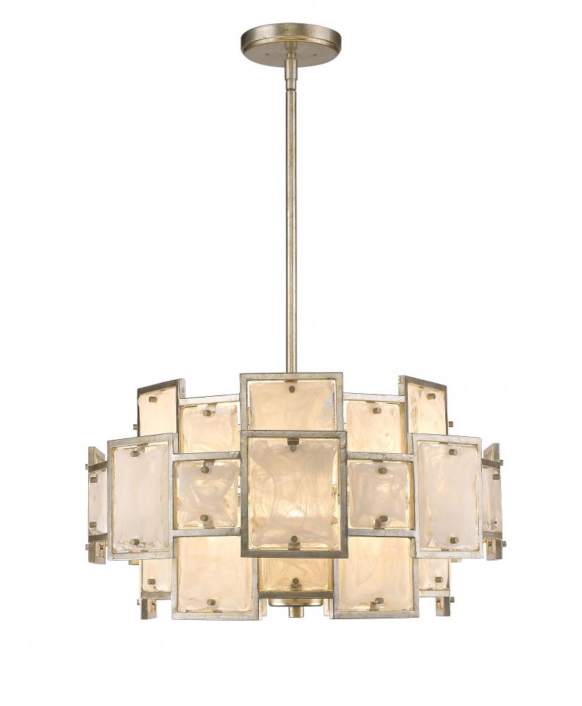 Skyler 6 Light Pendant - Silver Leaf