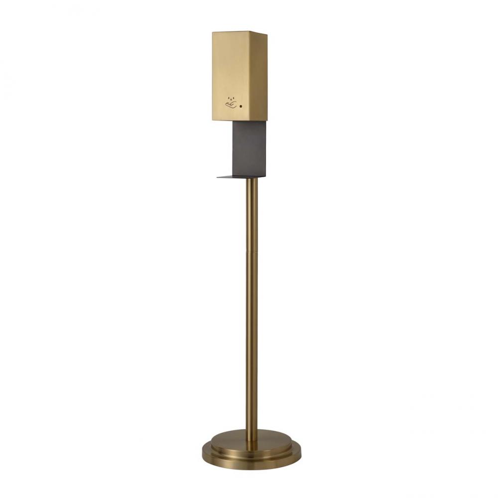 Hand Sanitizer Dispenser - Floor, Brushed Brass